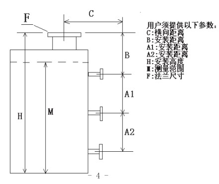 浮子重锤液位计选型结构图